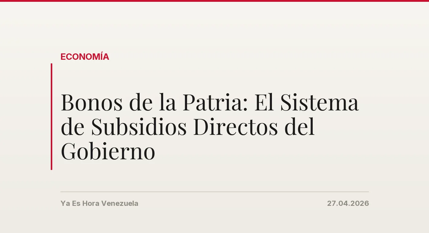 Bonos de la Patria: El Sistema de Subsidios Directos del Gobierno