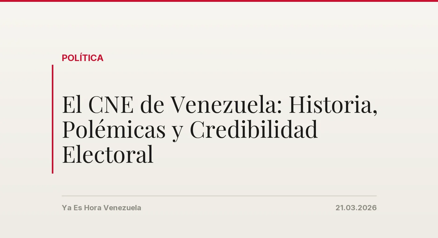 El CNE de Venezuela: Historia, Polémicas y Credibilidad Electoral