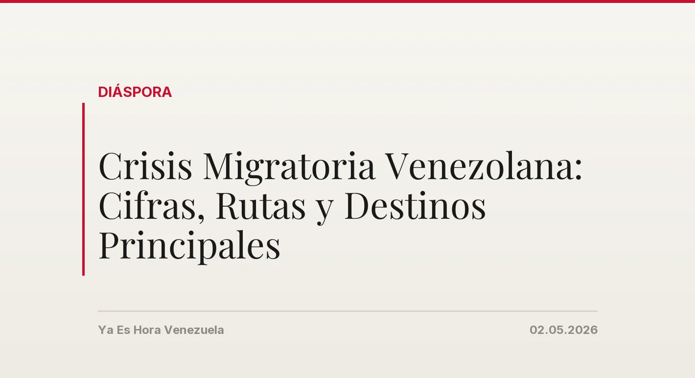 Crisis Migratoria Venezolana: Cifras, Rutas y Destinos Principales