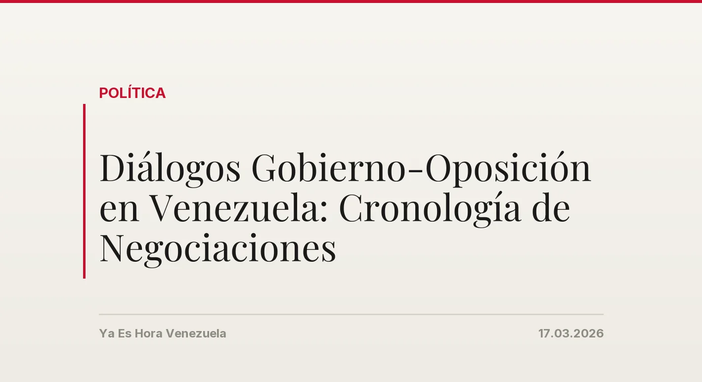 Diálogos Gobierno-Oposición en Venezuela: Cronología de Negociaciones