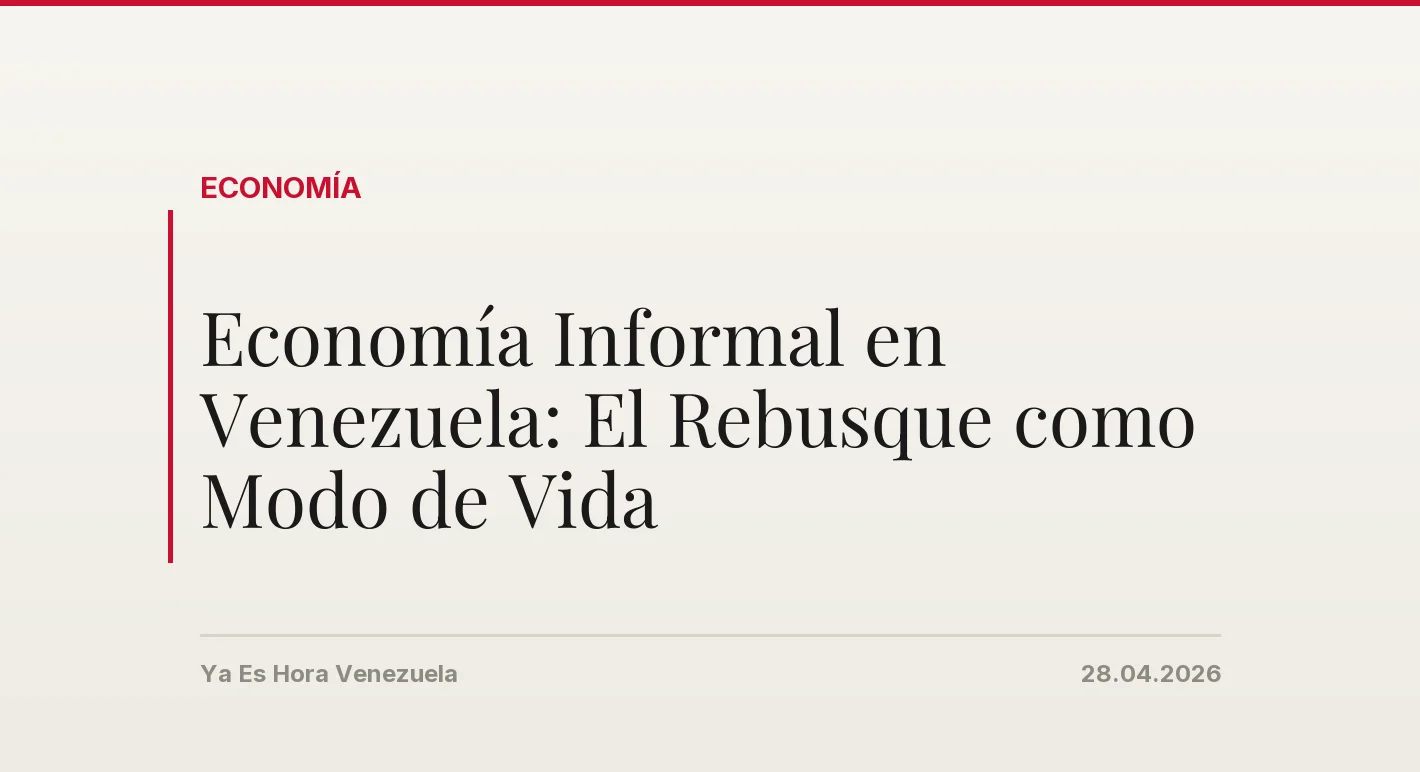 Economía Informal en Venezuela: El Rebusque como Modo de Vida