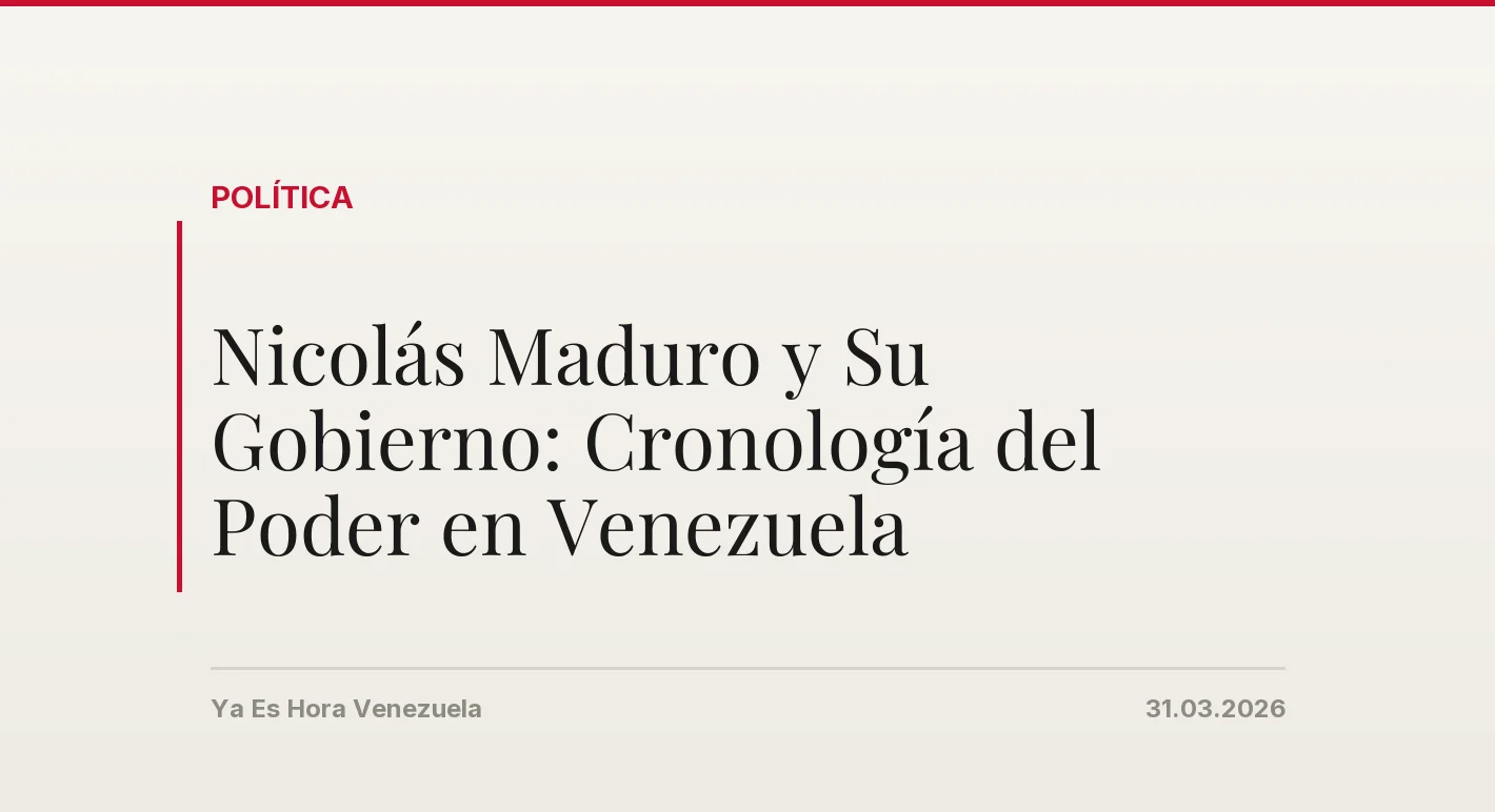Nicolás Maduro y Su Gobierno: Cronología del Poder en Venezuela