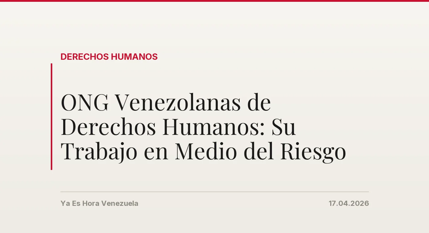 ONG Venezolanas de Derechos Humanos: Su Trabajo en Medio del Riesgo