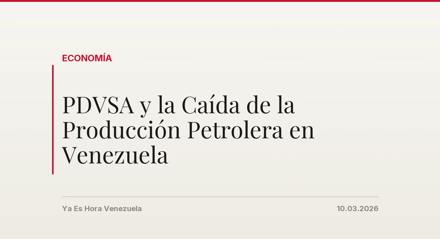 PDVSA y la Caída de la Producción Petrolera en Venezuela