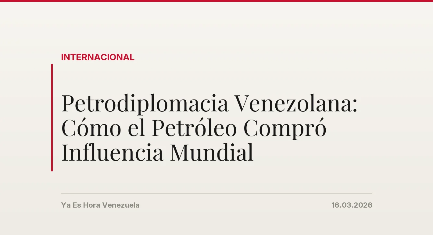 Petrodiplomacia Venezolana: Cómo el Petróleo Compró Influencia Mundial