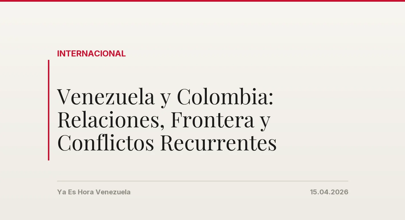 Venezuela y Colombia: Relaciones, Frontera y Conflictos Recurrentes