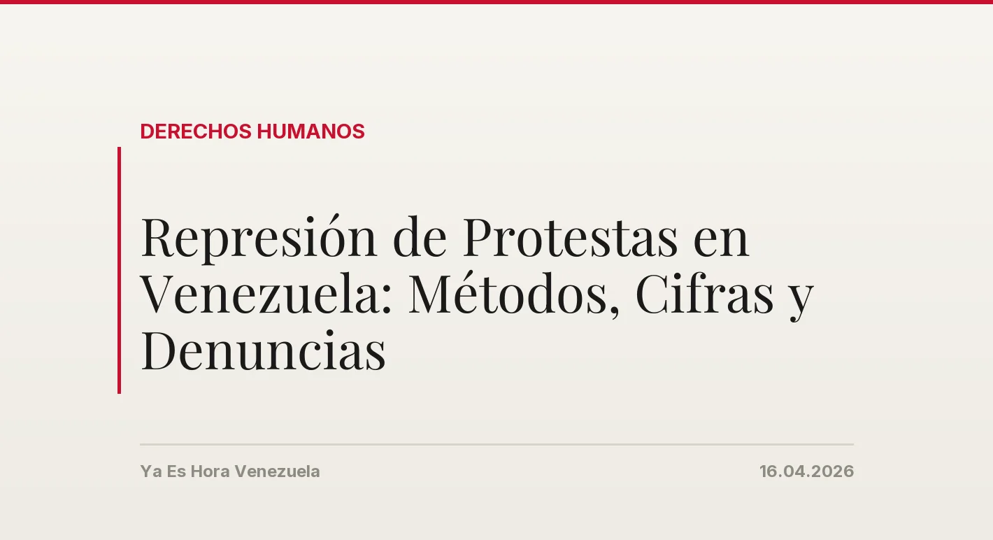 Represión de Protestas en Venezuela: Métodos, Cifras y Denuncias