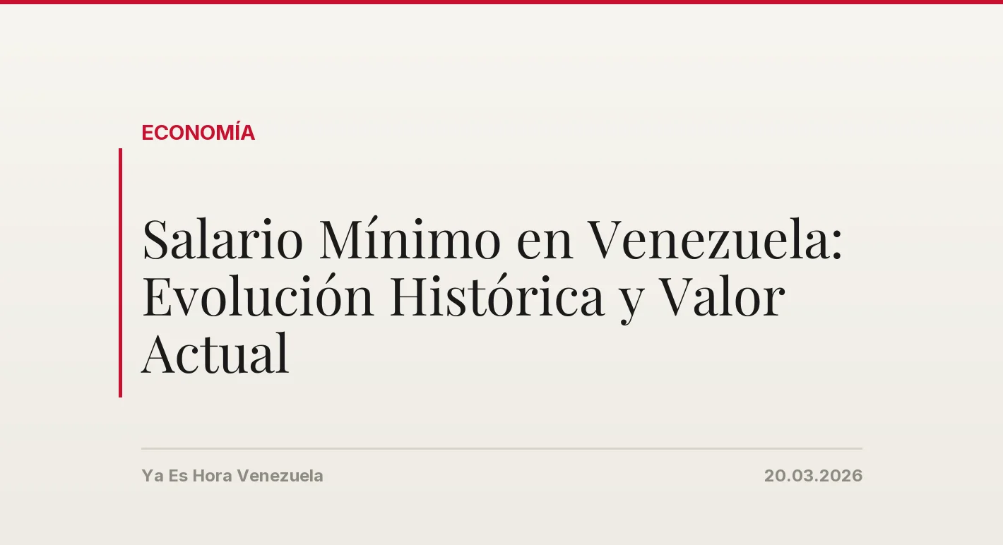 Salario Mínimo en Venezuela: Evolución Histórica y Valor Actual