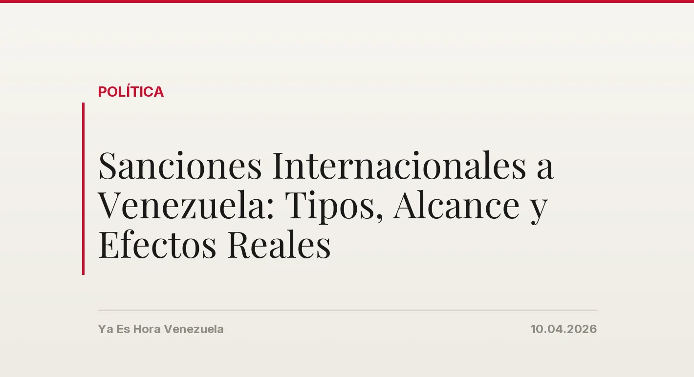 Sanciones Internacionales a Venezuela: Tipos, Alcance y Efectos Reales