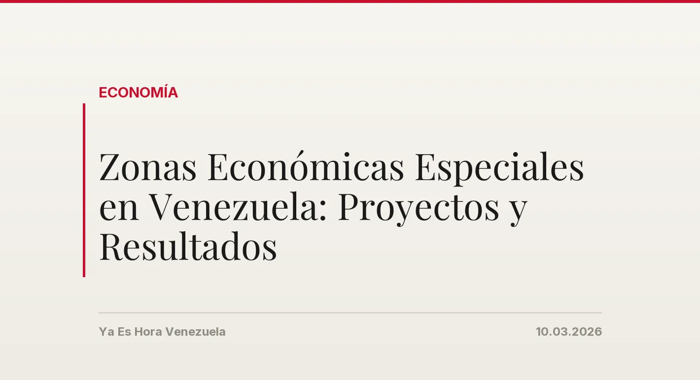 Zonas Económicas Especiales en Venezuela: Proyectos y Resultados